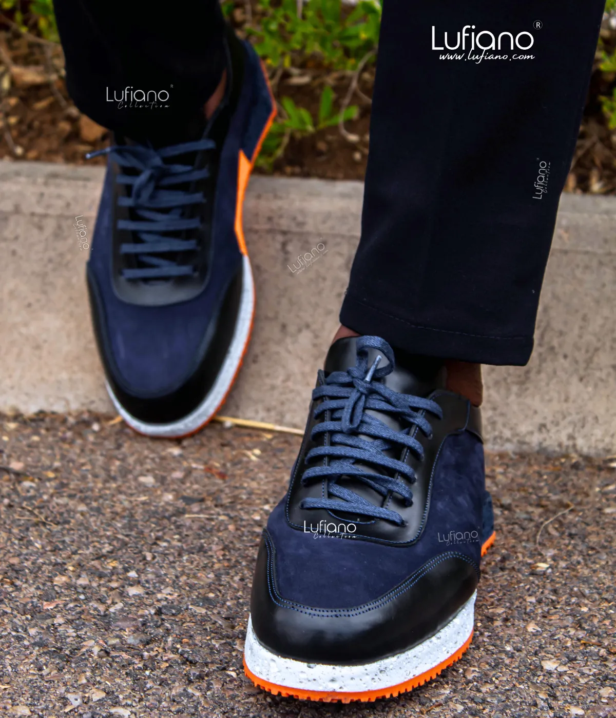 220 - Lufiano Leather Sneaker- Blue