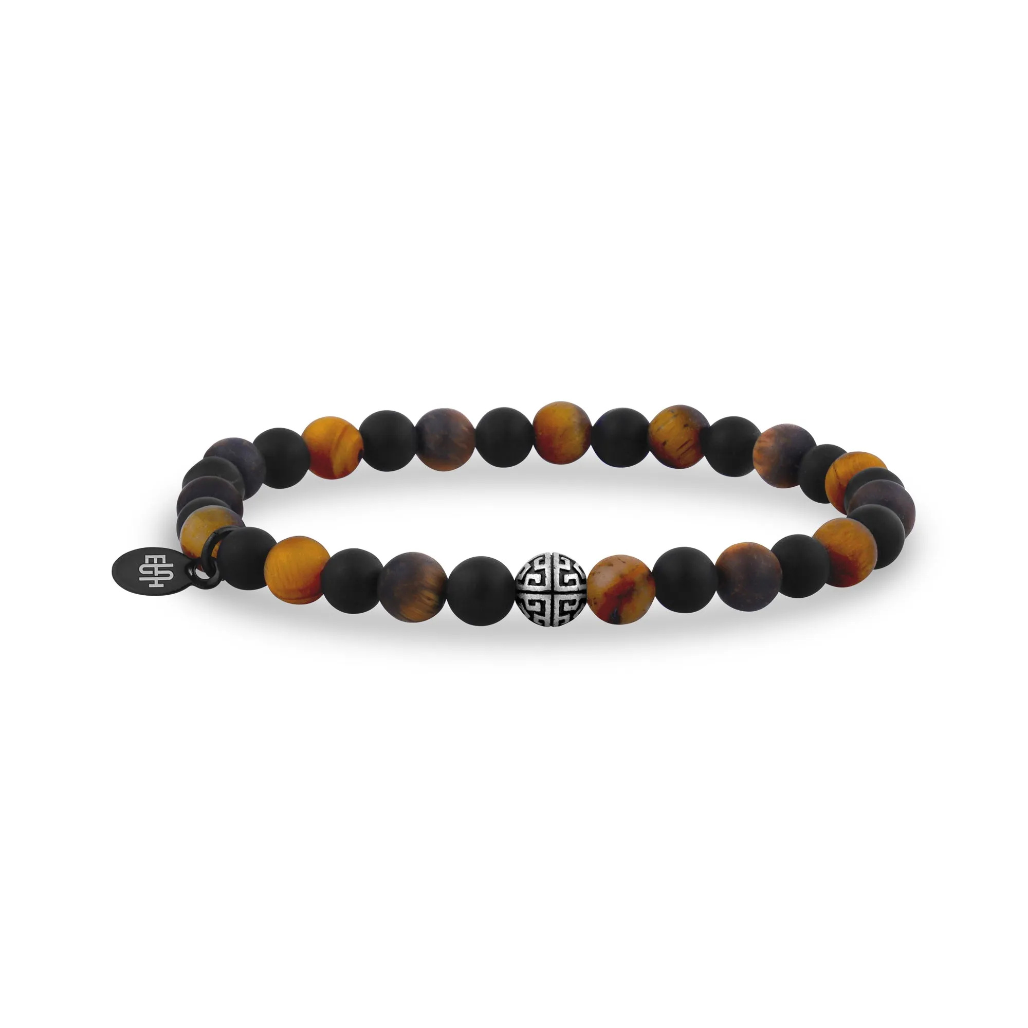 6mm Black & Brown Stretch Bead Bracelet