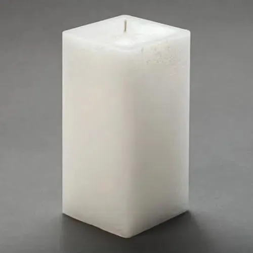 AD Art Creations Cube A Grade Perafin Wax Square Pillar Candle Long Burning Time & Smokeless Unscented White 8 X 2 Inches for Home Décor Pack of 4