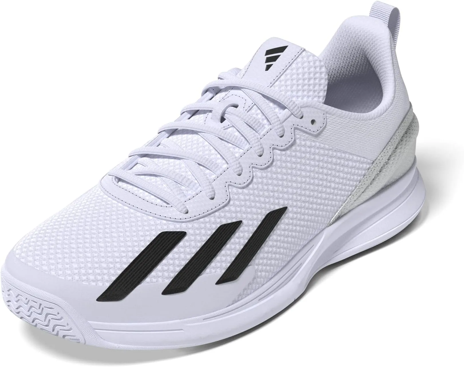 adidas Courtflash Speed Shoe in Footwear White/Core Black/Matte Silver