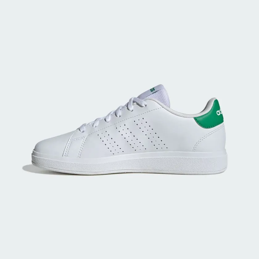 ADIDAS KID'S ADVANTAGE BASE 2.0 WHITE/GREEN SNEAKER