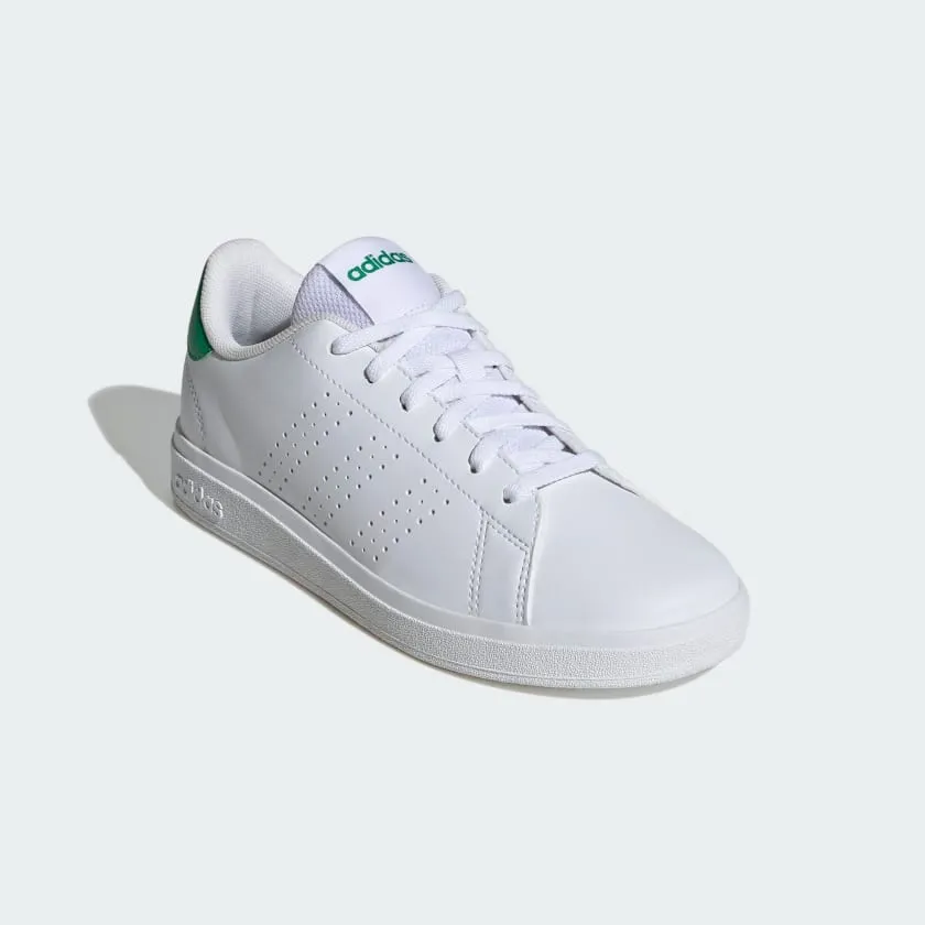 ADIDAS KID'S ADVANTAGE BASE 2.0 WHITE/GREEN SNEAKER