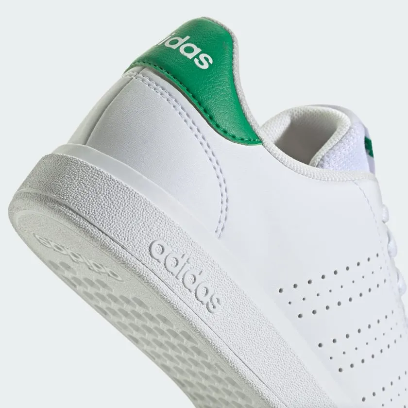 ADIDAS KID'S ADVANTAGE BASE 2.0 WHITE/GREEN SNEAKER