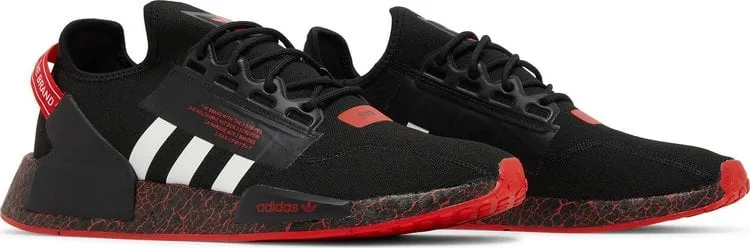 Adidas NMD_R1 V2 'Crackled - Black Red' sneakers, black