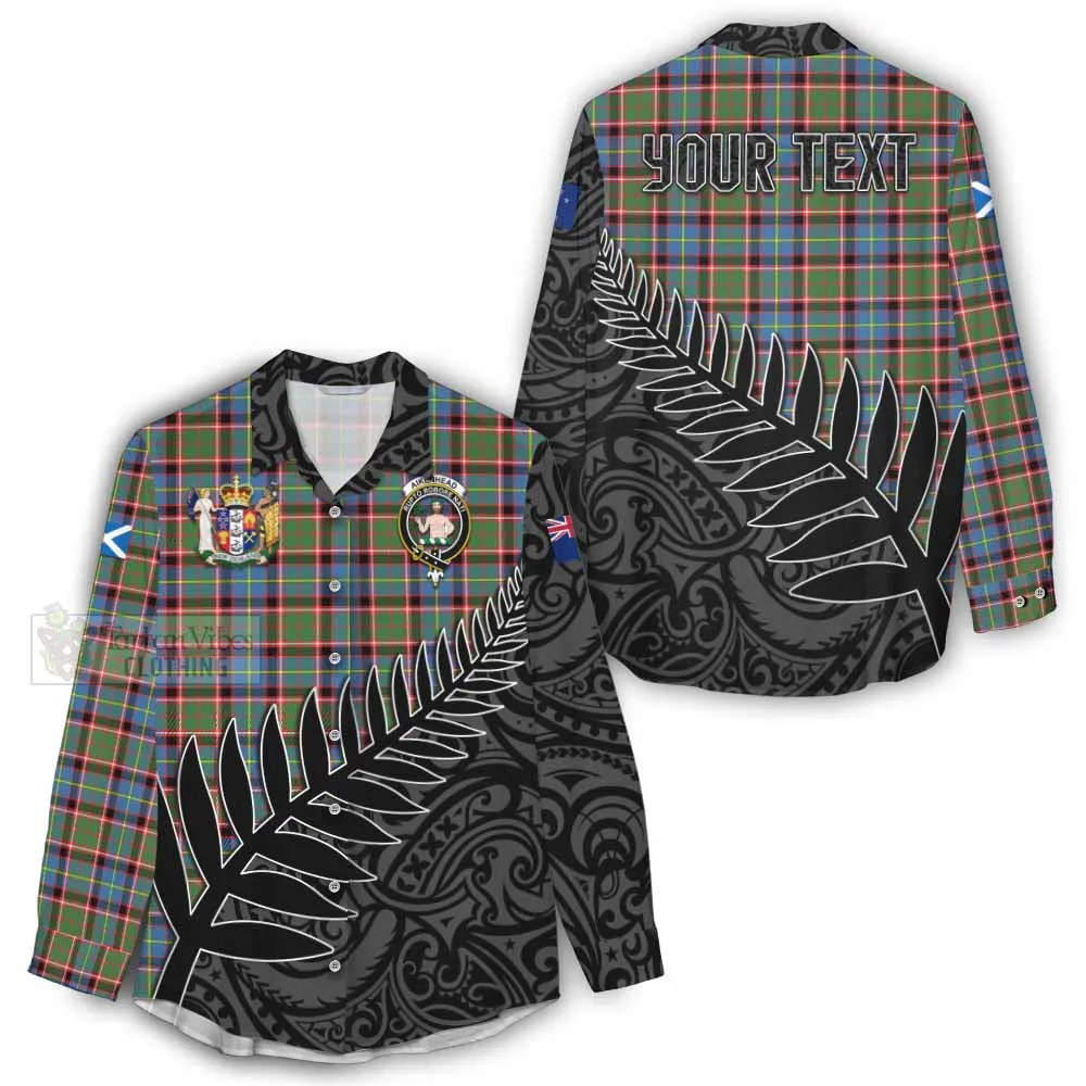 Aikenhead Crest Tartan Women's Casual Shirt with New Zealand Silver Fern Half Style