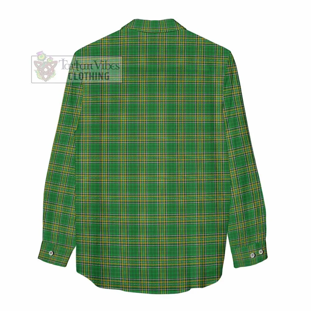 Ashfield Irish Clan Tartan Women's Casual Shirt with Coat of Arms