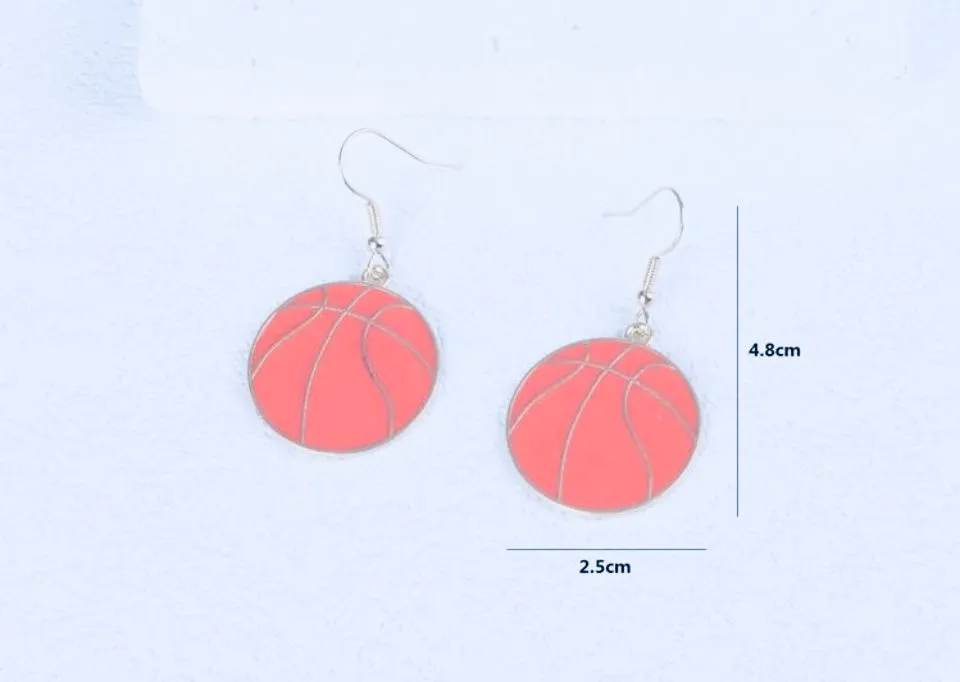 Basketball earrings Gold and orange Sports