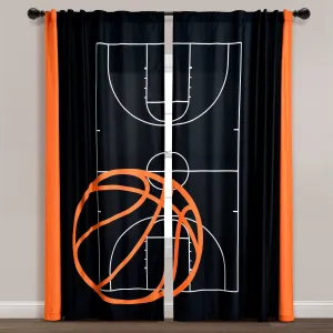 Basketball Game Window Curtain Panel Set