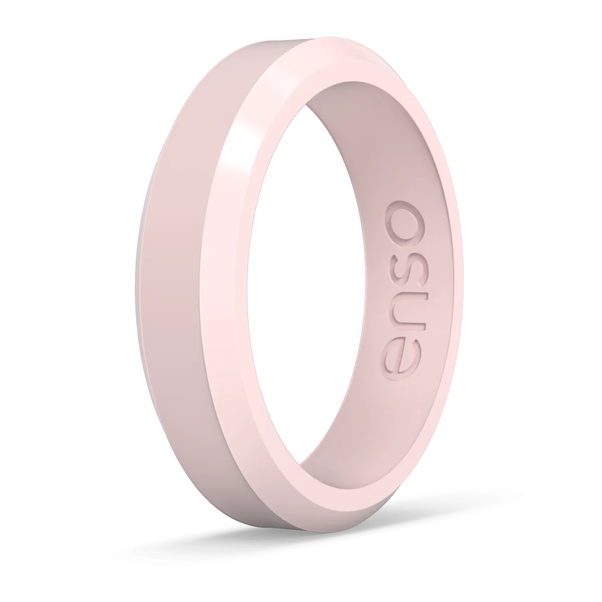 Bevel Thin Silicone Ring - Pink Sand