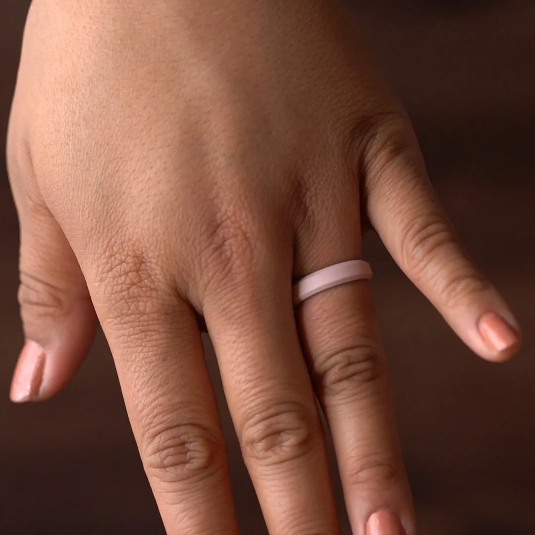 Bevel Thin Silicone Ring - Pink Sand