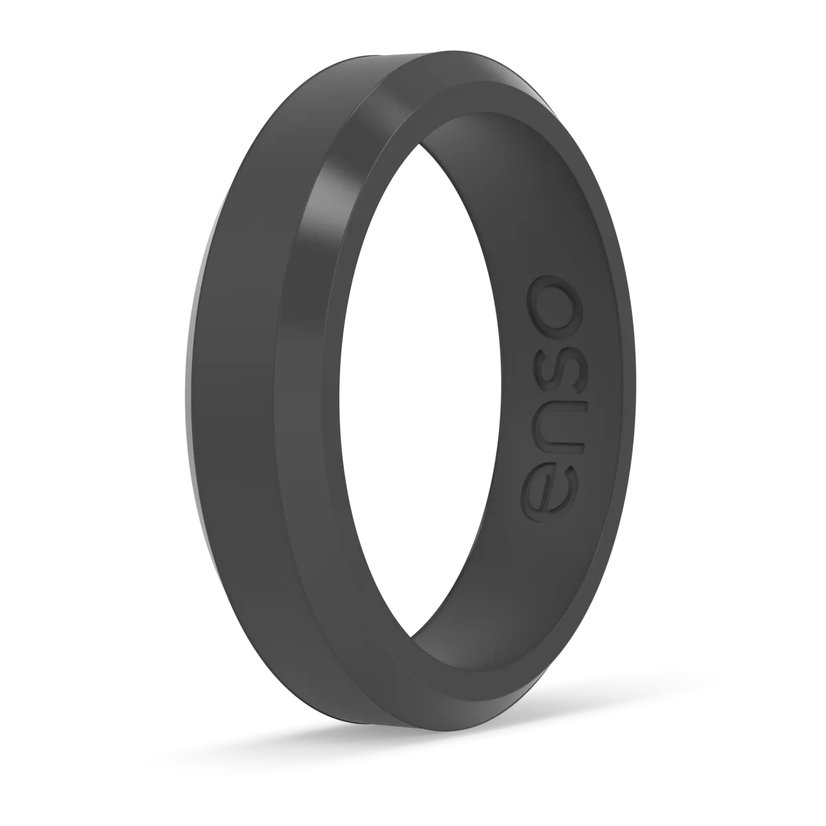 Bevel Thin Silicone Ring - Slate