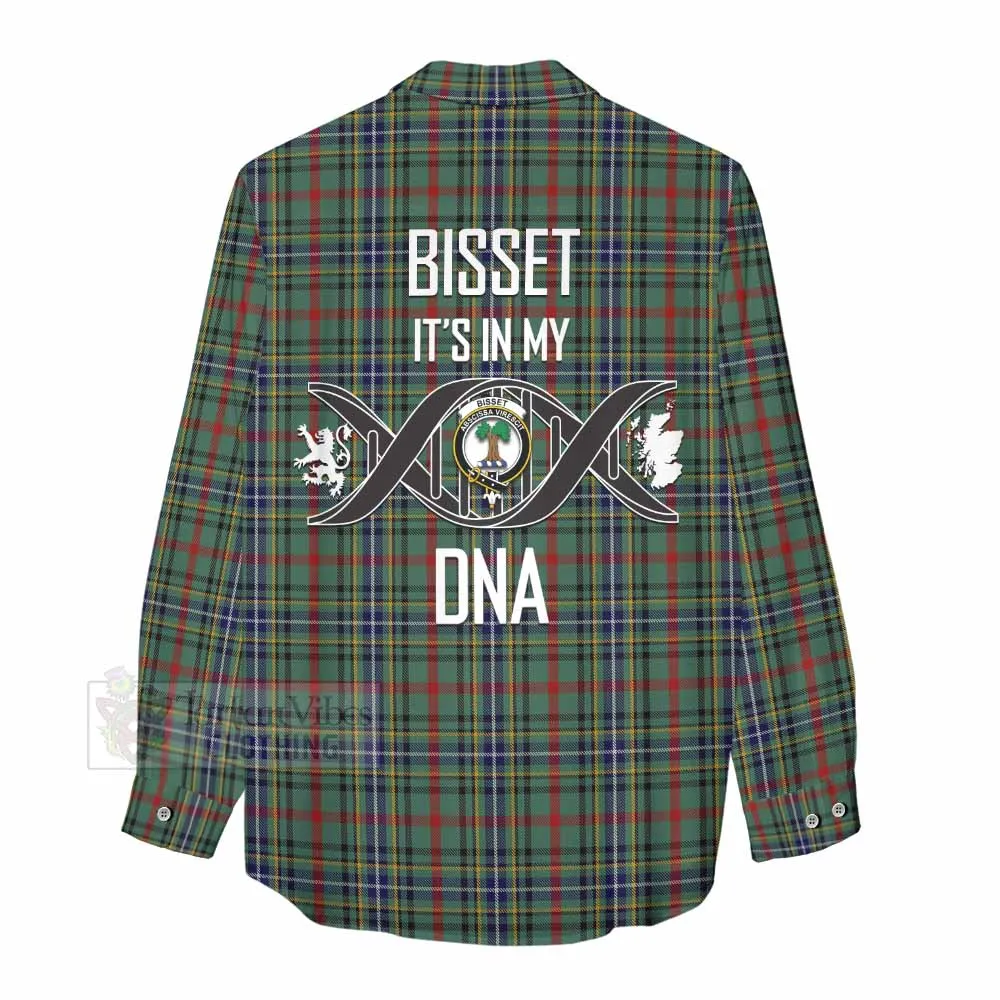 Bisset Tartan Women's Casual Shirt with Family Crest DNA In Me Style