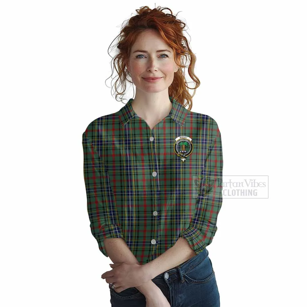 Bisset Tartan Women's Casual Shirt with Family Crest DNA In Me Style