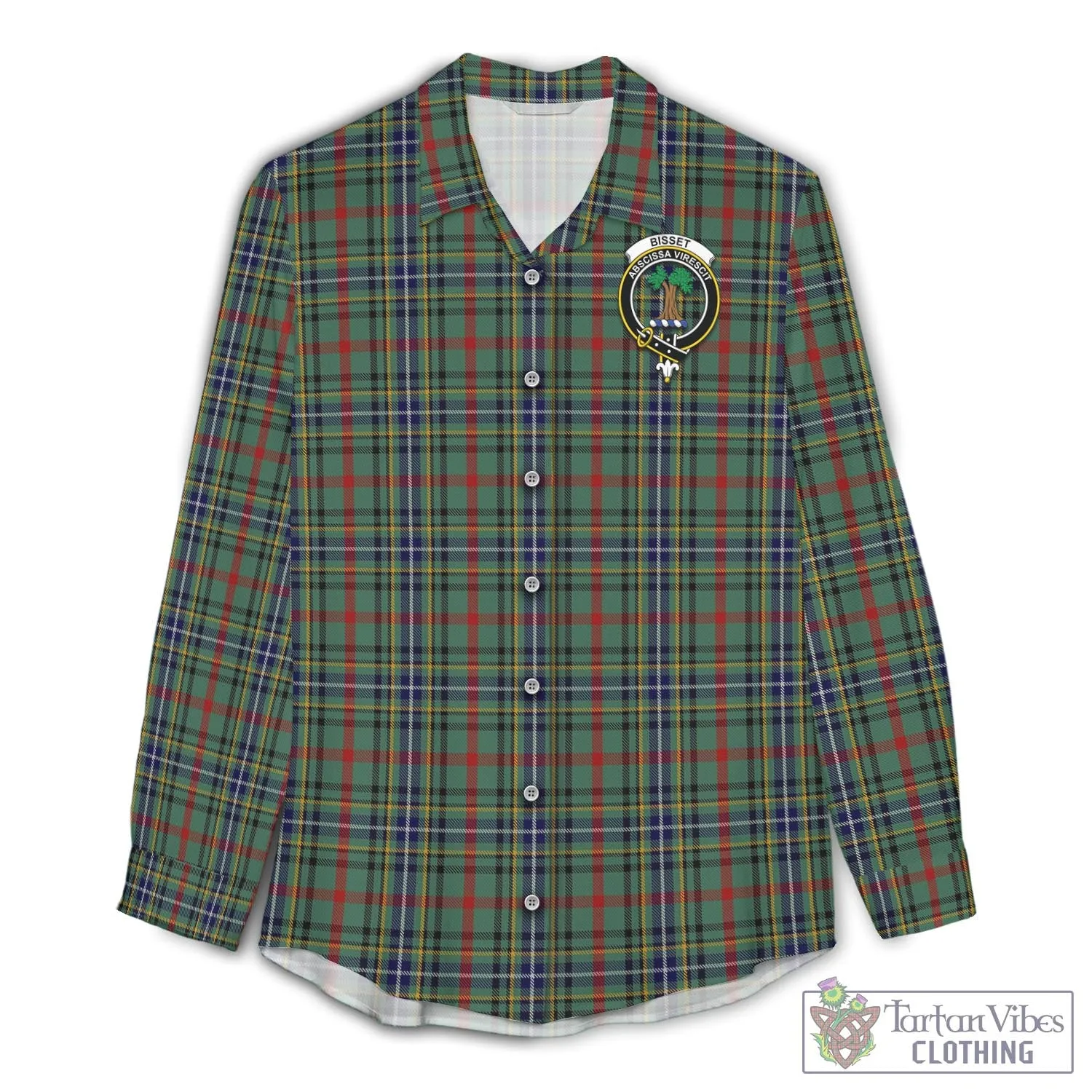 Bisset Tartan Women's Casual Shirt with Family Crest