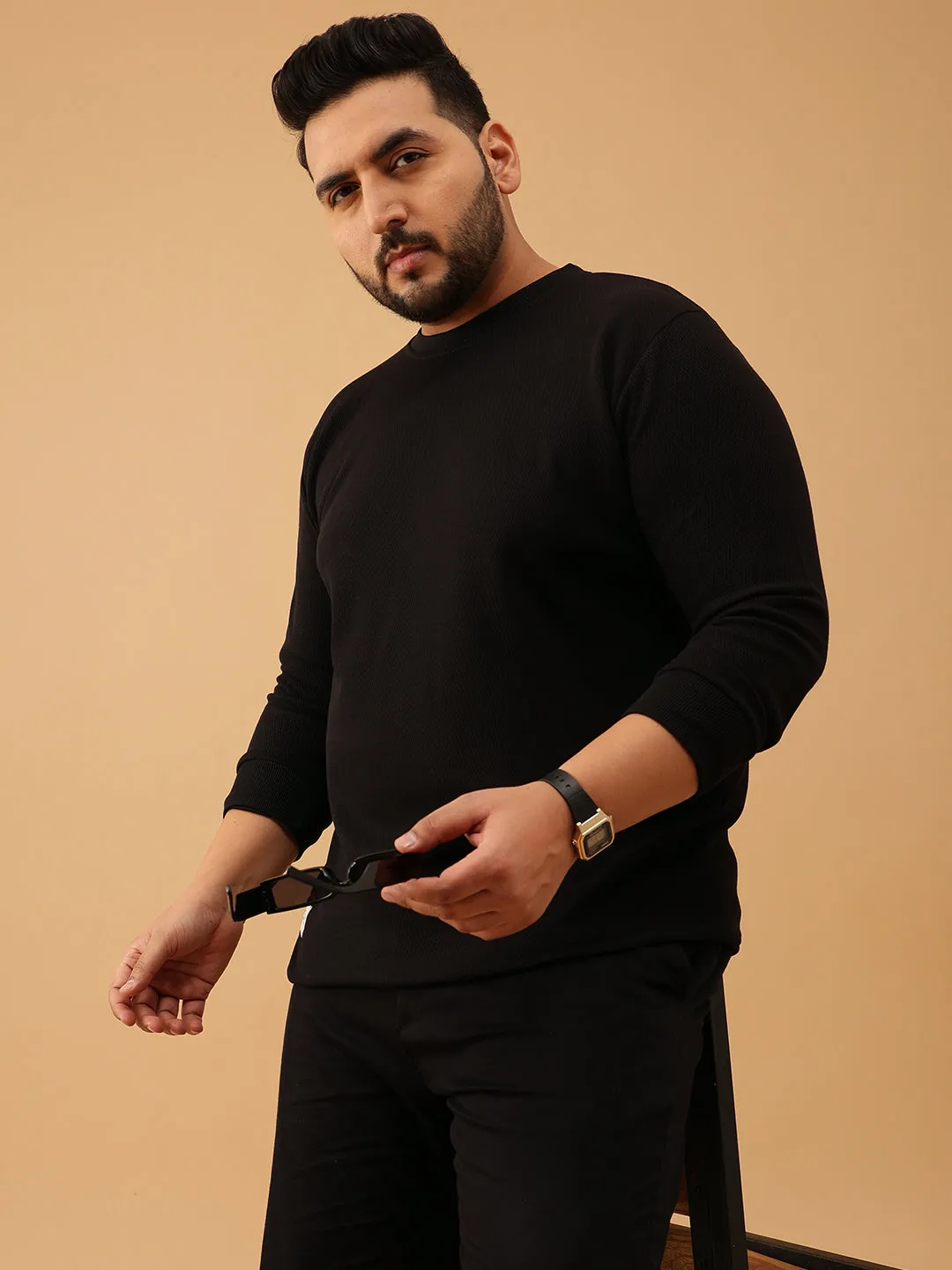 Black Premium Structured Sweatshirt