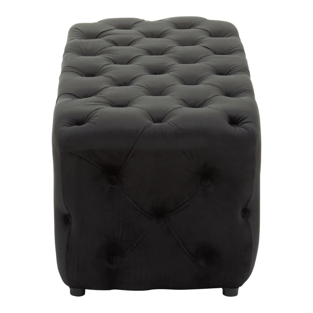 Black Tufted Velvet Bench