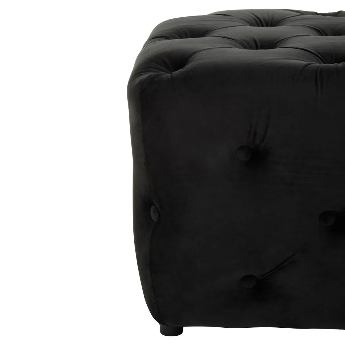 Black Tufted Velvet Bench