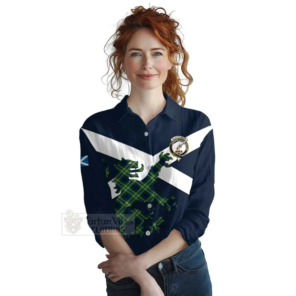 Blackadder Tartan Lion Rampant Women's Casual Shirt Proudly Display Your Heritage with Alba Gu Brath and Clan Name