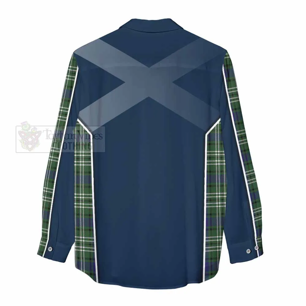 Blyth Tartan Women's Casual Shirt with Family Crest and Lion Rampant Vibes Sport Style