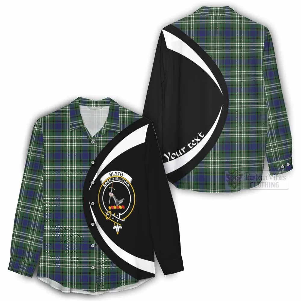 Blyth Tartan Women's Casual Shirt with Family Crest Circle Style