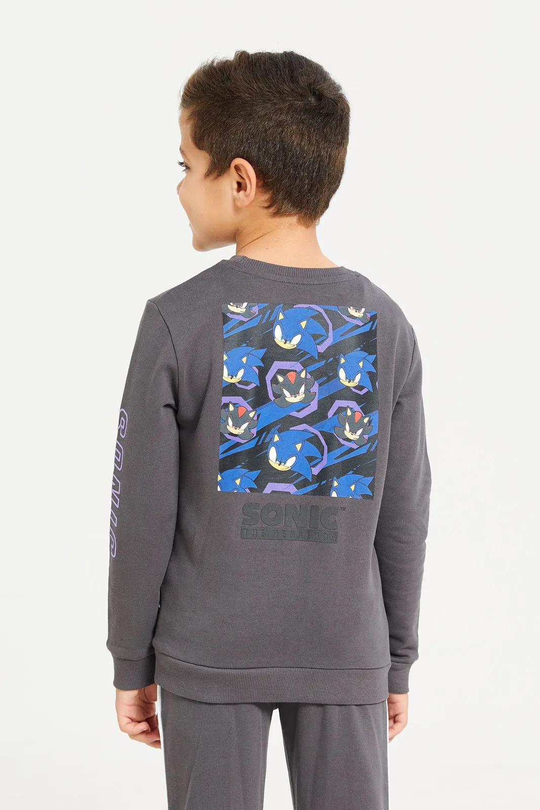 Boys Charcoal Sonic Print Sweatshirt