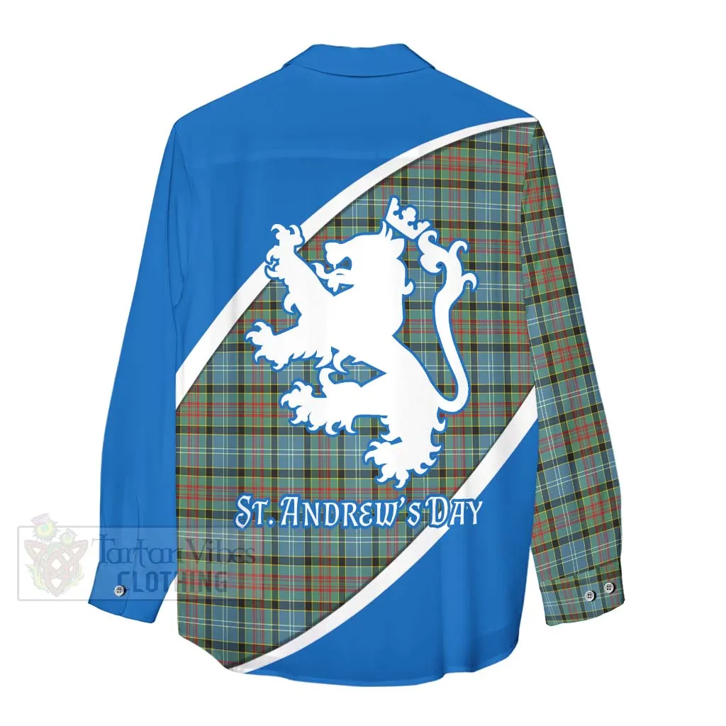 Brisbane Family Crest Tartan Women's Casual Shirt Celebrate Saint Andrew's Day in Style