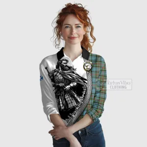 Brisbane Tartan Clan Crest Women's Casual Shirt with Highlander Warrior Celtic Style