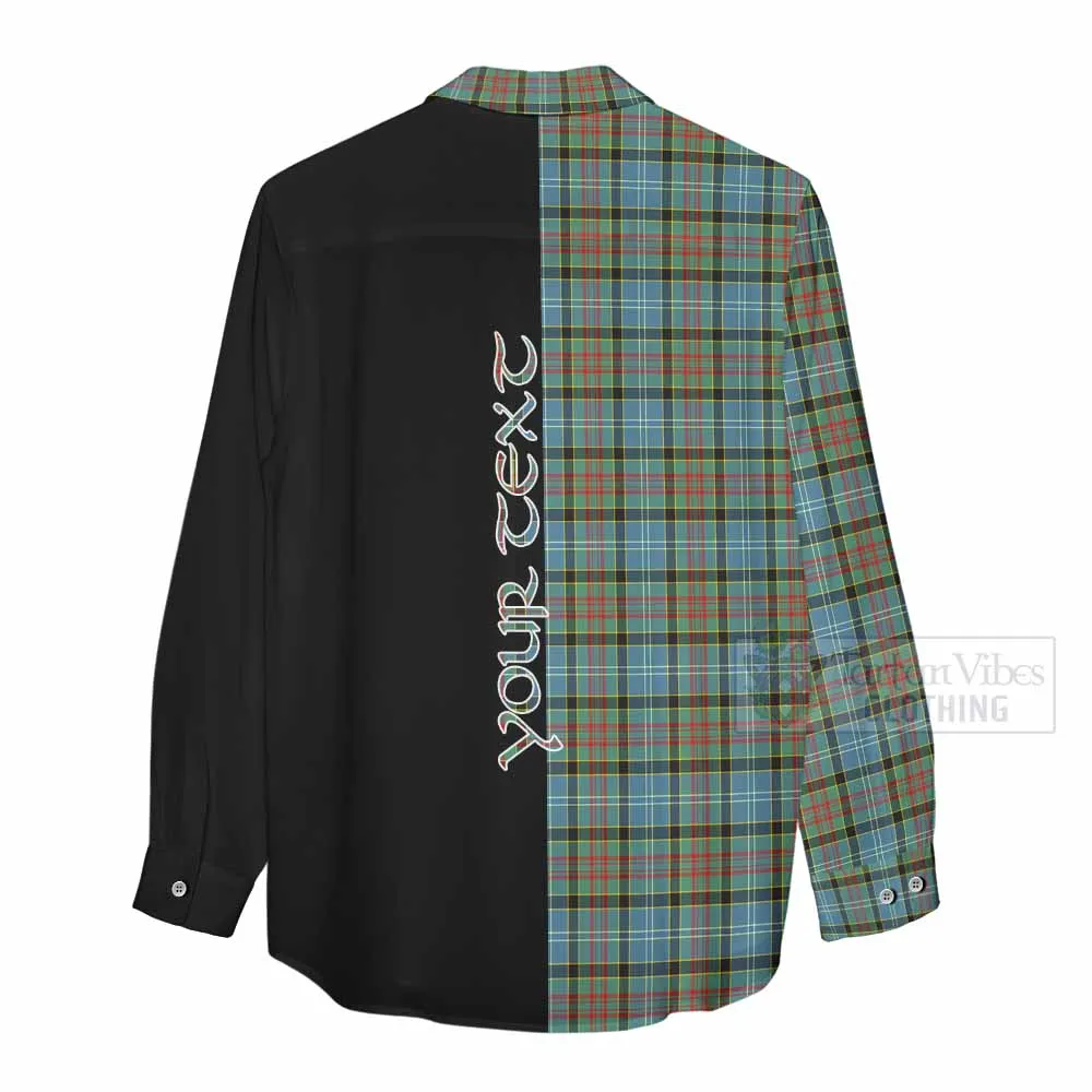 Brisbane Tartan Women's Casual Shirt with Family Crest and Half Of Me Style