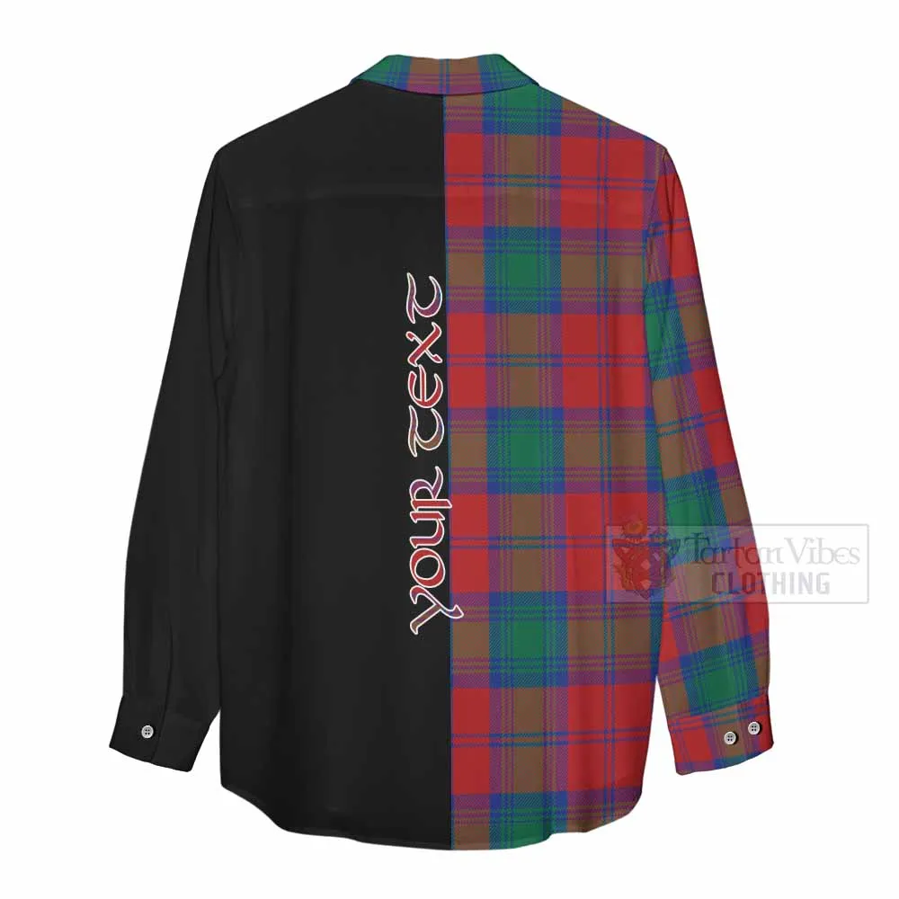 Byres (Byses) Tartan Women's Casual Shirt with Family Crest and Half Of Me Style