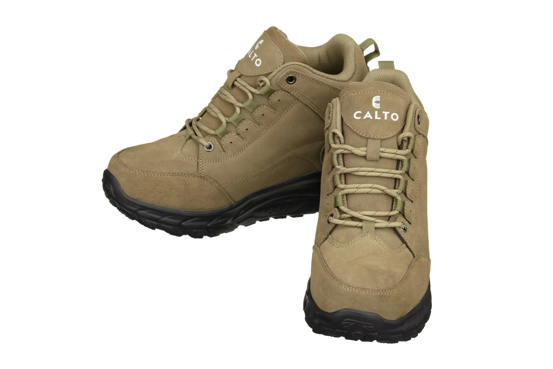 CALTO - S22798 - 4 Inches Taller (Khaki) - Hiking Style Boots