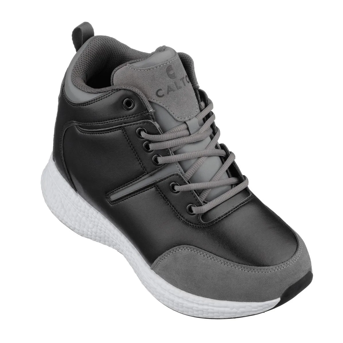 CALTO - S22817 - 3.6 Inches Taller (Black/Grey) - High - Top Sneakers