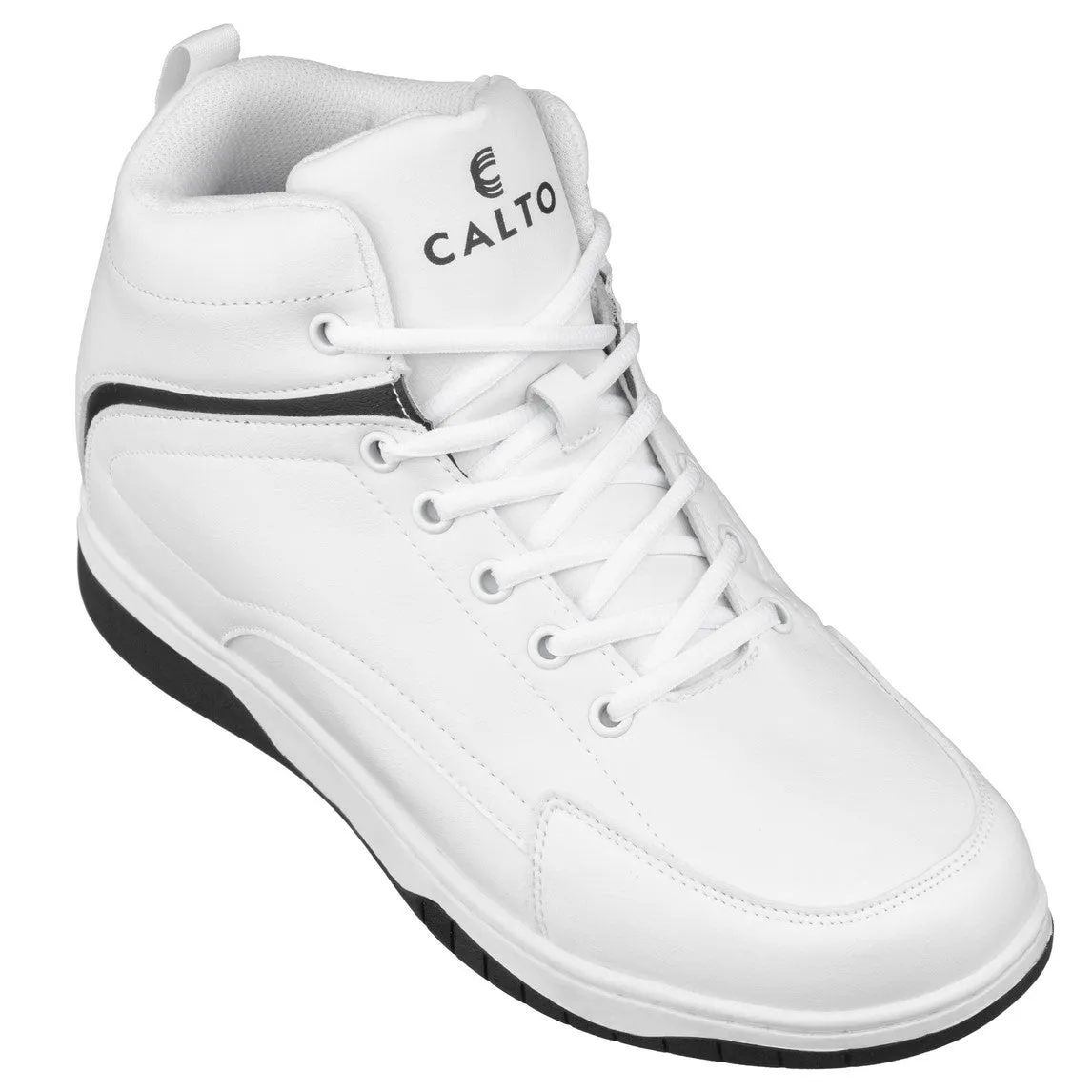 CALTO - S3265 - 3.2 Inches Taller (White/Black) - Sneakers