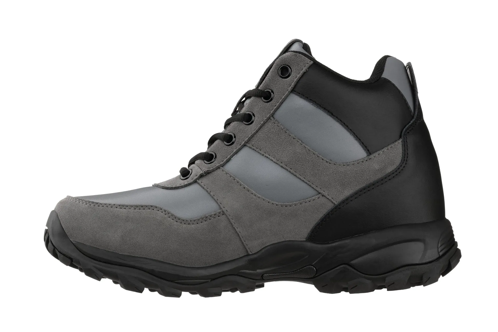 CALTO - S33511 - 3.6 Inches Taller (Grey/Black) - Hiker Sneakers