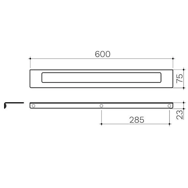 Clark Square Single Towel Rail - Matte Black 600mm