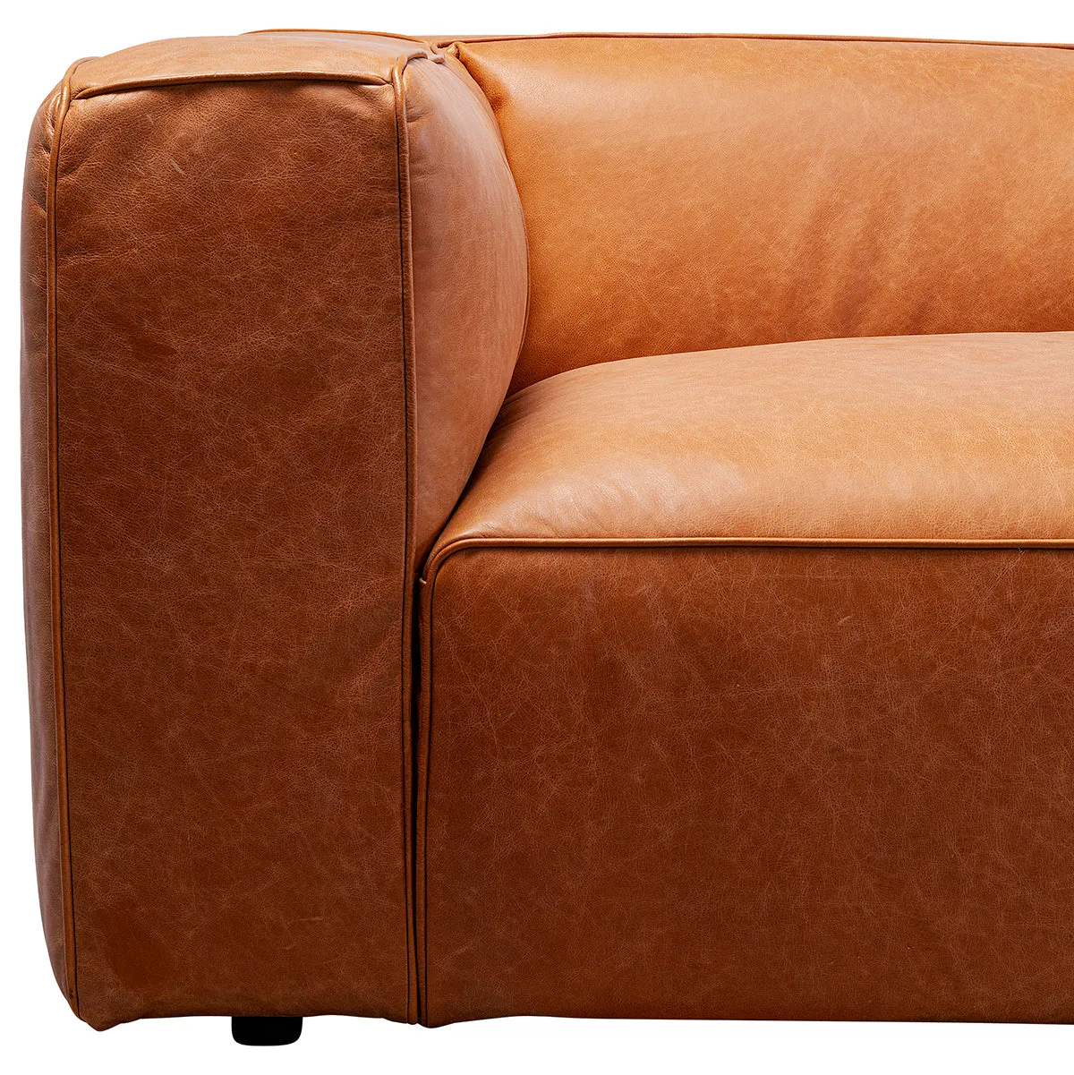 Cubetto Smart Light Brown Leather Sofa