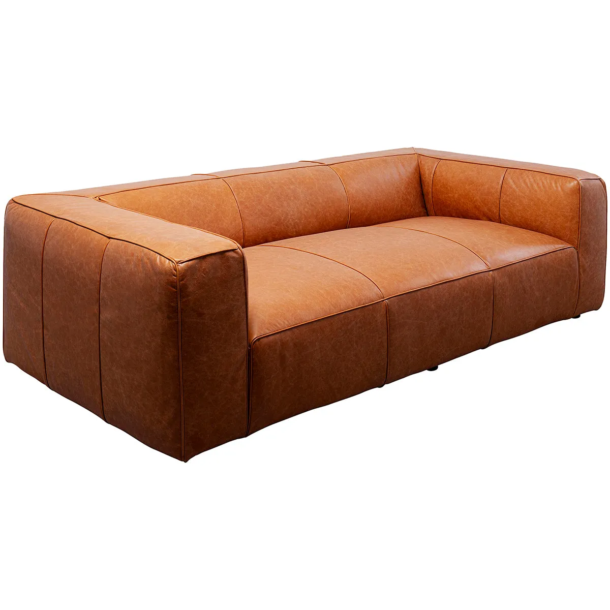 Cubetto Smart Light Brown Leather Sofa