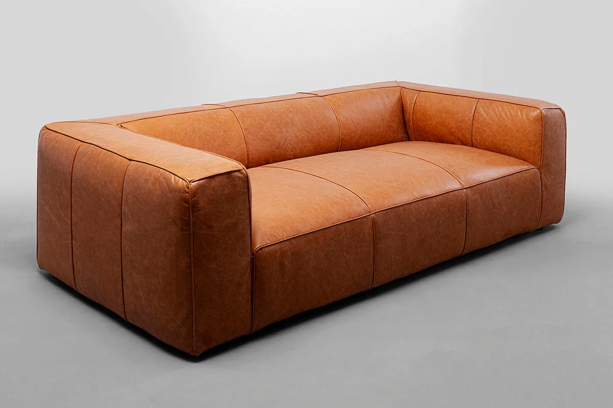 Cubetto Smart Light Brown Leather Sofa