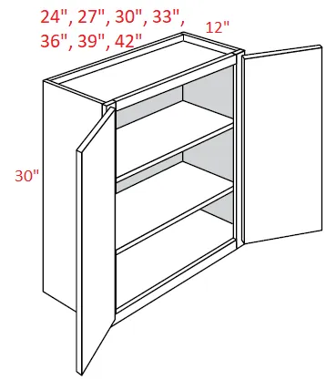 EB22-2730 Elegant Dove Assembled 27x30 Wall Cabinet