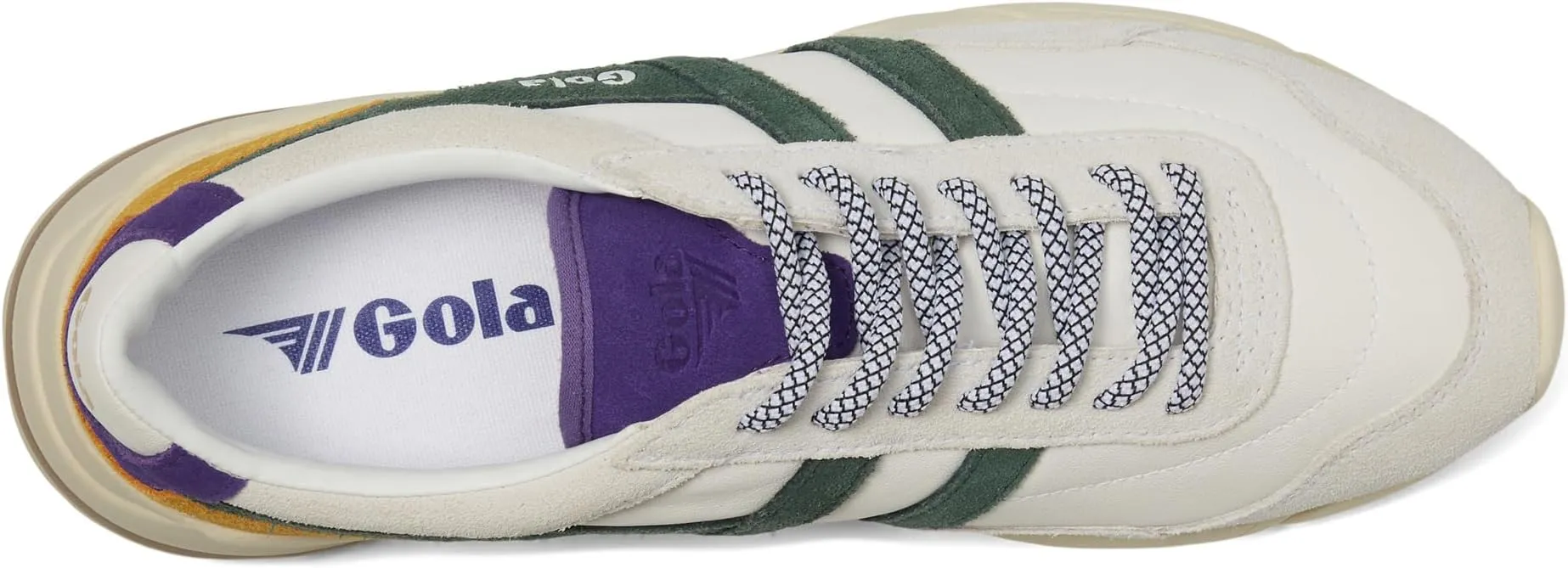 Eclipse Pure Gola Sneakers, White/Evergreen/Royal Purple