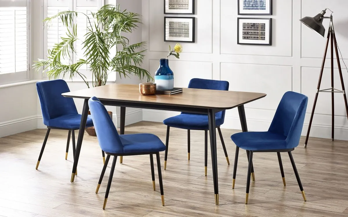 Findlay Rectangular Table & 4 Delaunay Blue Chairs