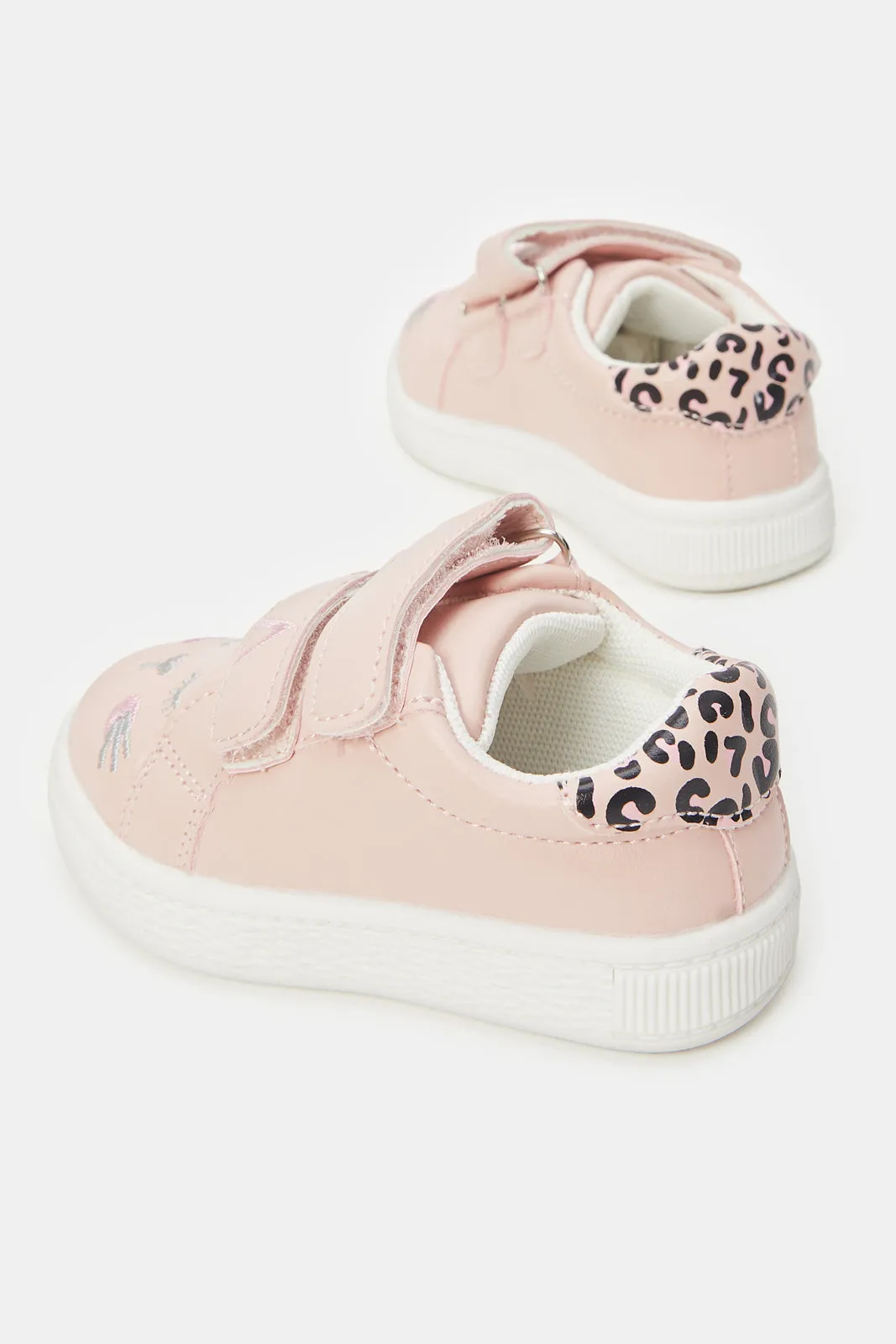 Girls Pink Embellished Sneakers