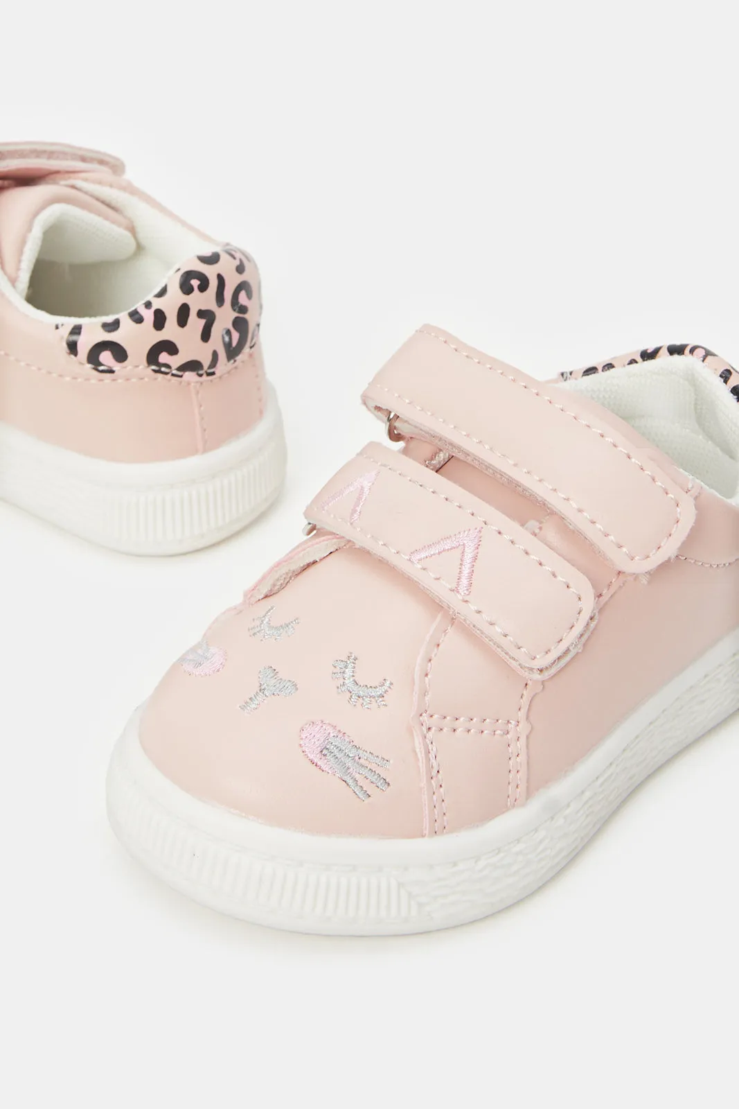 Girls Pink Embellished Sneakers