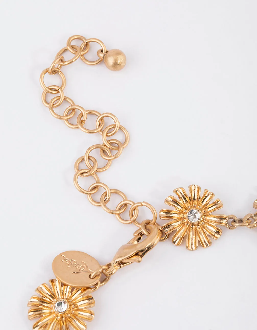 Gold Multi Flower Short Necklace