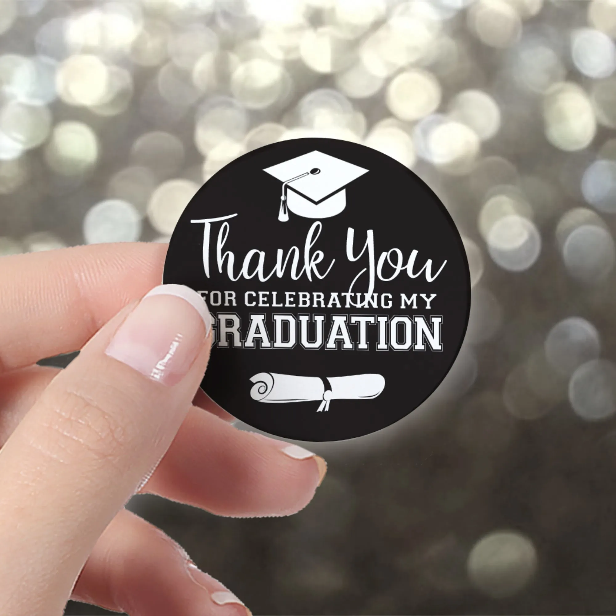 Graduation Party Class of 2024: Thank You Sticker Labels  - 11 School Colors - 40 Stickers