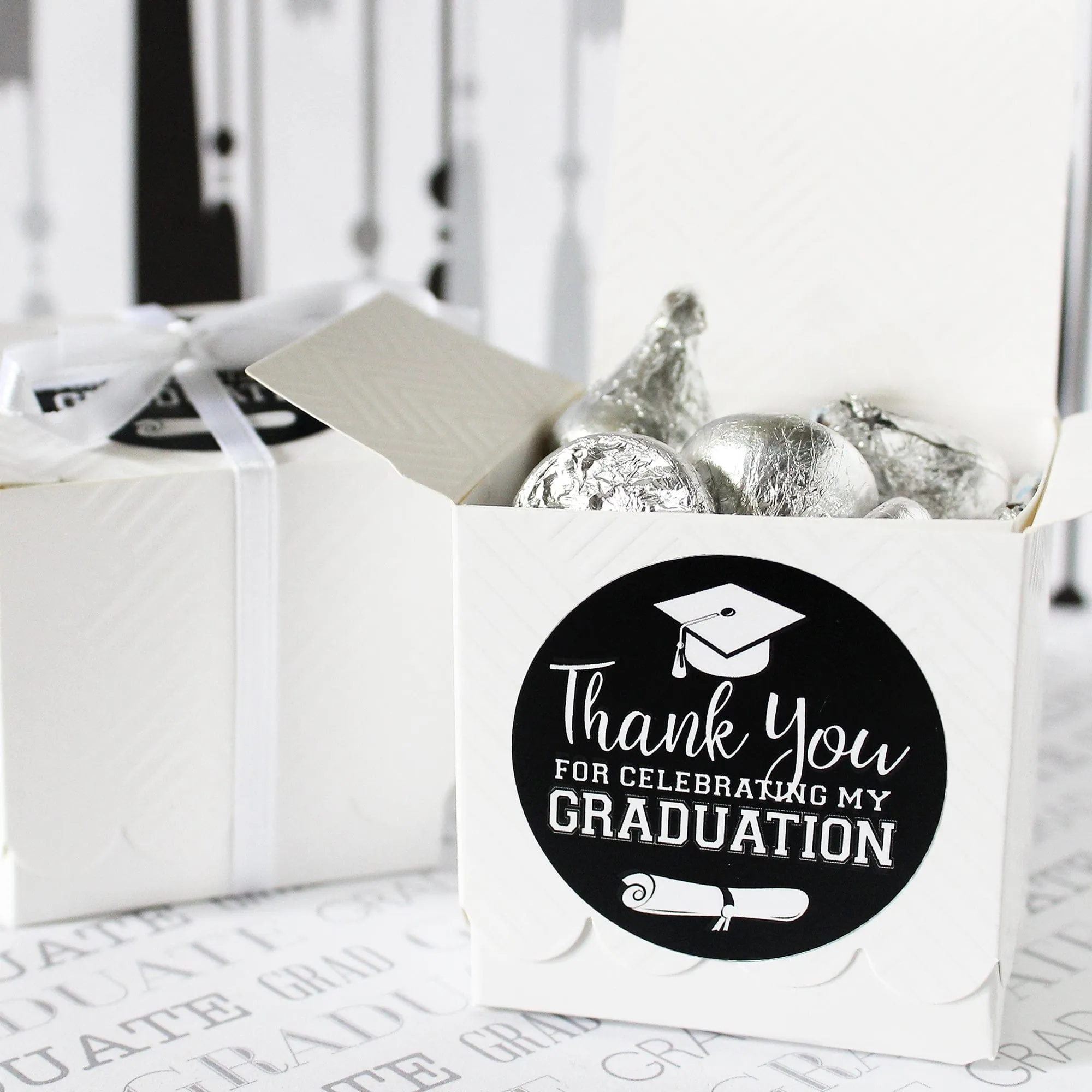 Graduation Party Class of 2024: Thank You Sticker Labels  - 11 School Colors - 40 Stickers