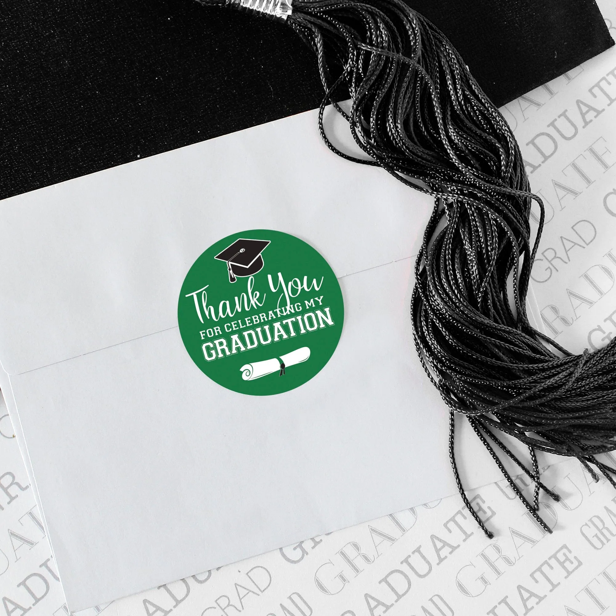 Graduation Party Class of 2024: Thank You Sticker Labels  - 11 School Colors - 40 Stickers