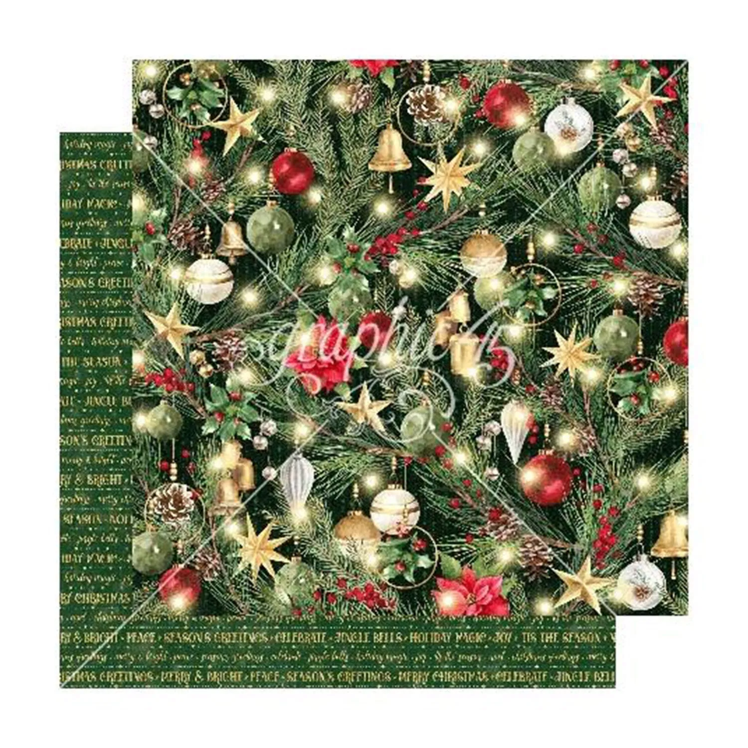 Graphic 45 Merry & Bright Double-Sided Cardstock 12"x 12" - Joys Of The Season