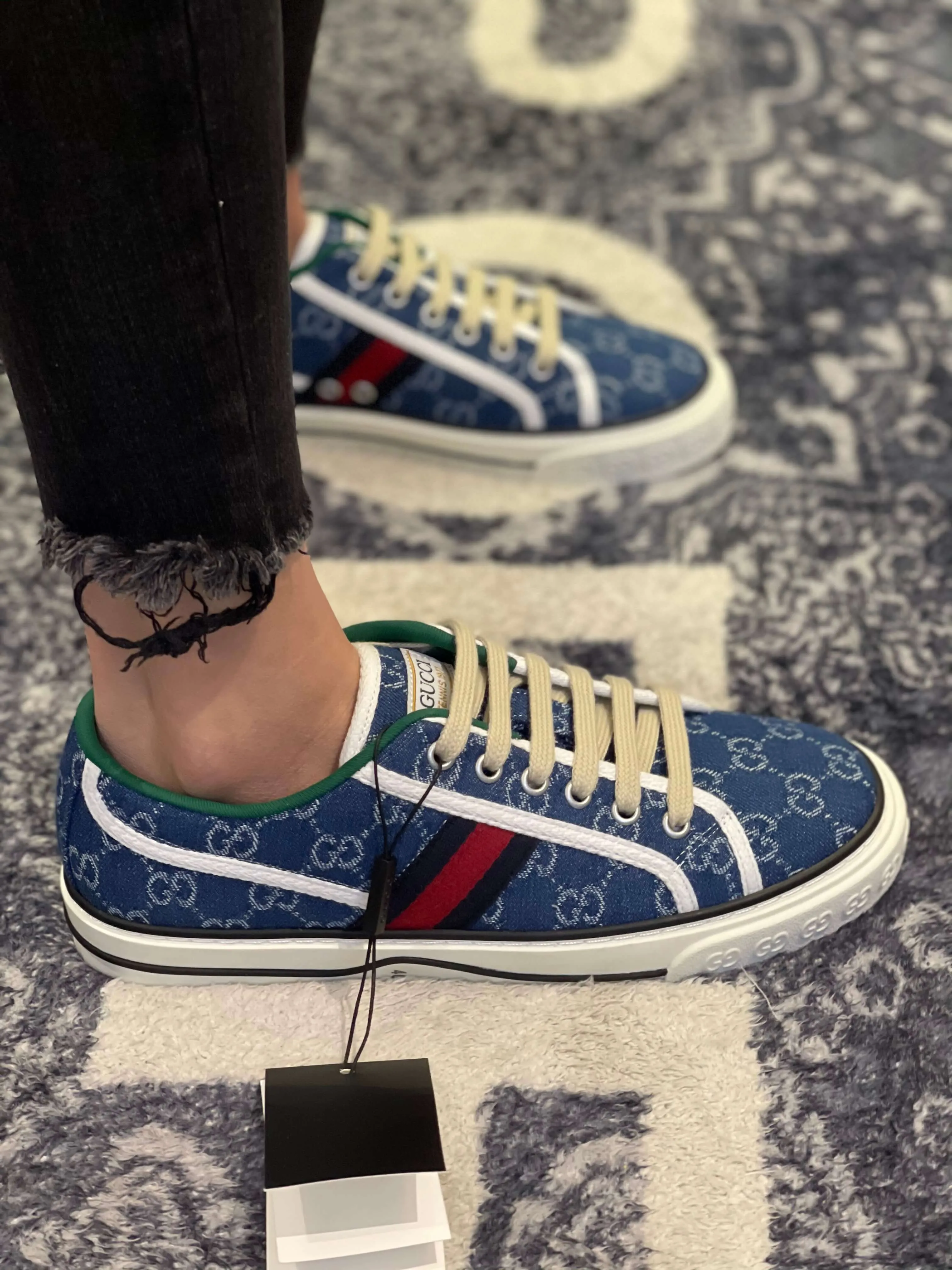 Gucci Tennis 1977 Blue Denim  Sneakers