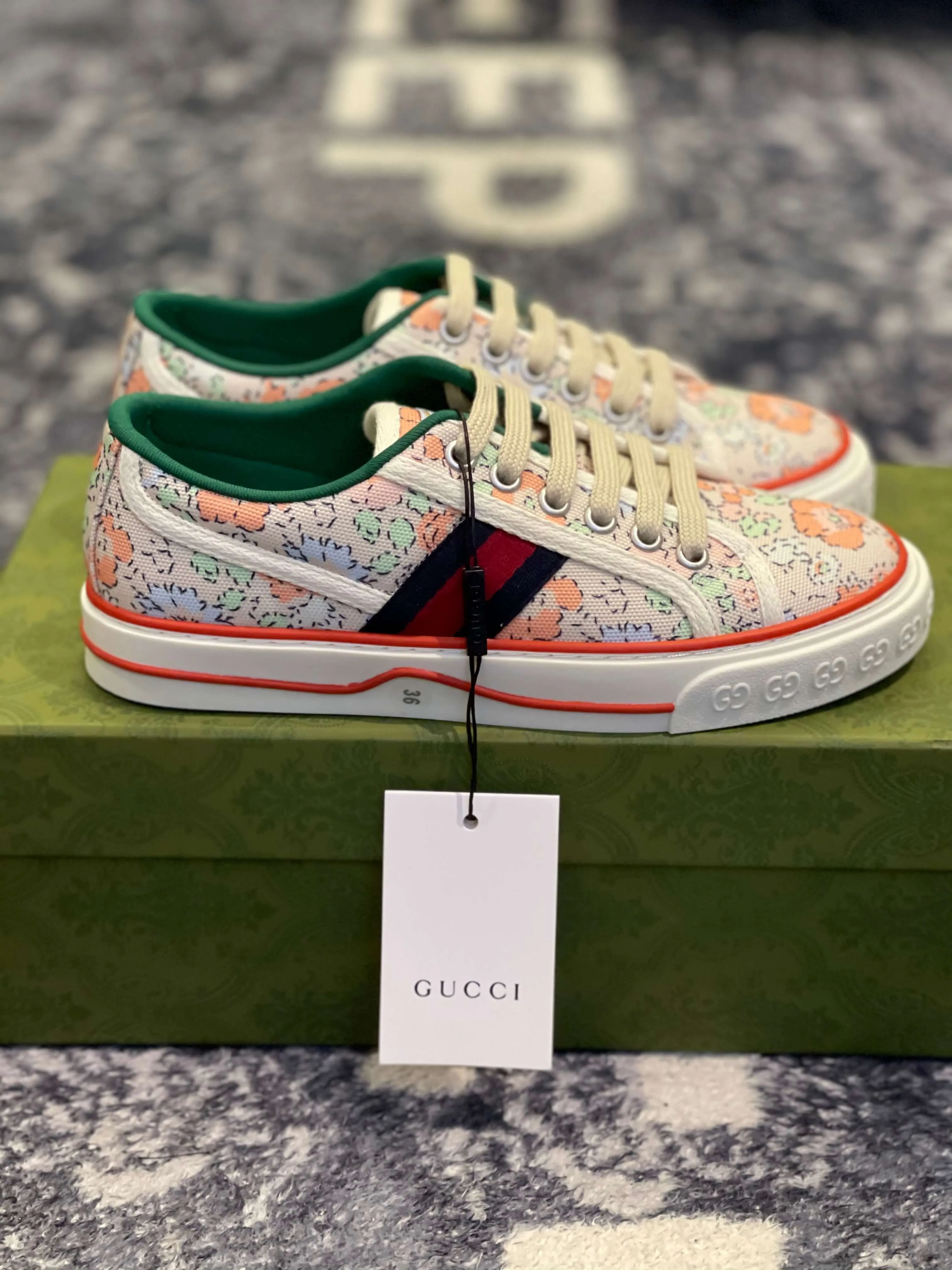 Gucci Tennis 1977 Liberty London Floral Sneaker