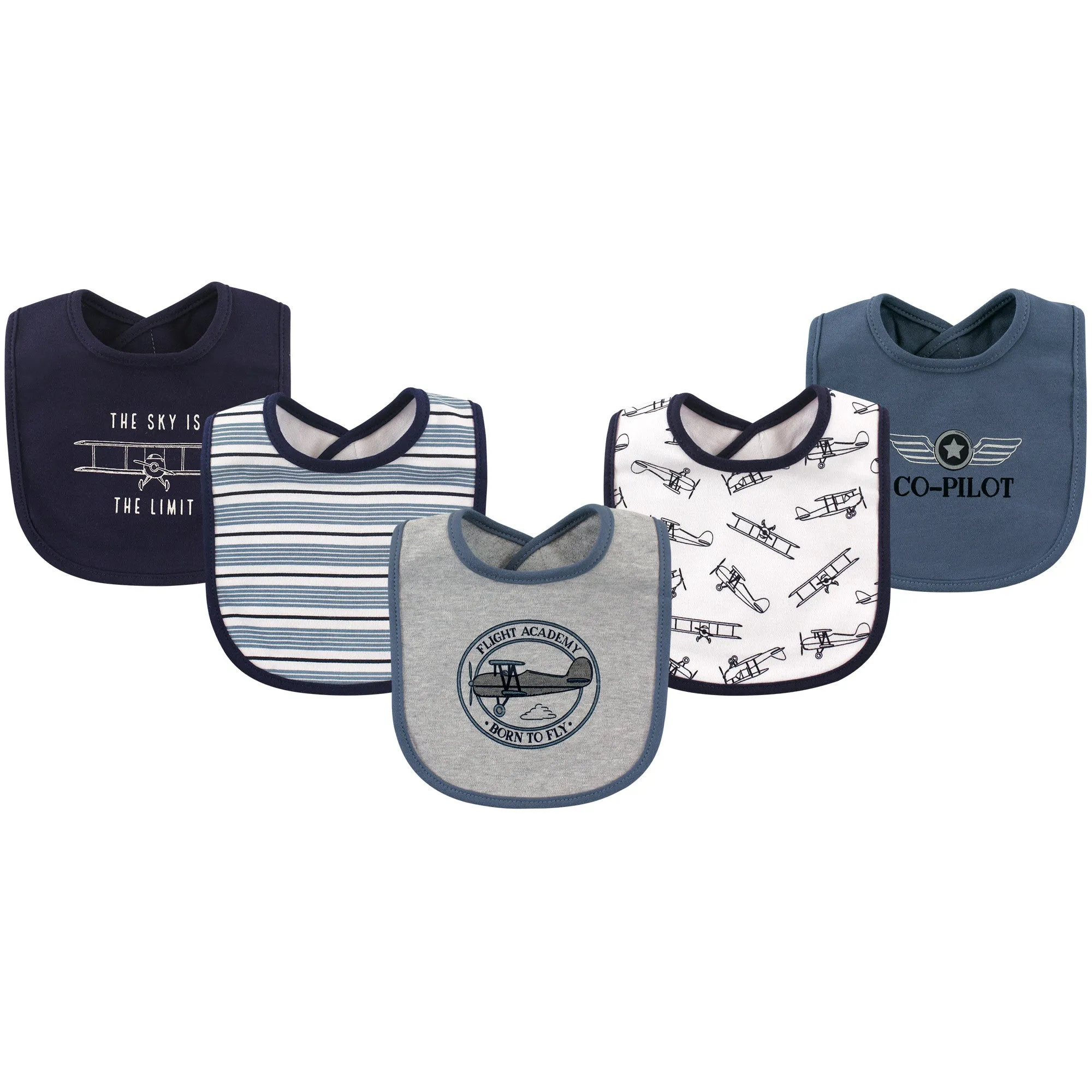 Hudson Baby Cotton Bibs, Aviation